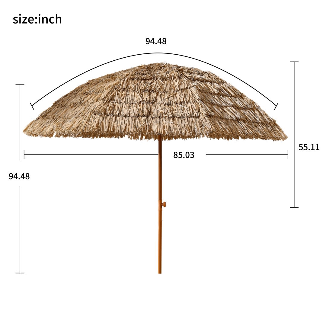 8 Thatch Patio Tiki Umbrella Tropical Palapa Raffia Tiki Hut Hawaiian Hula Beach Umbrella,Straw Umbrella view 5