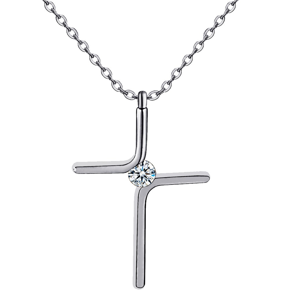 Cross Pendant New Simple Necklace Titanium Steel Plating view 2