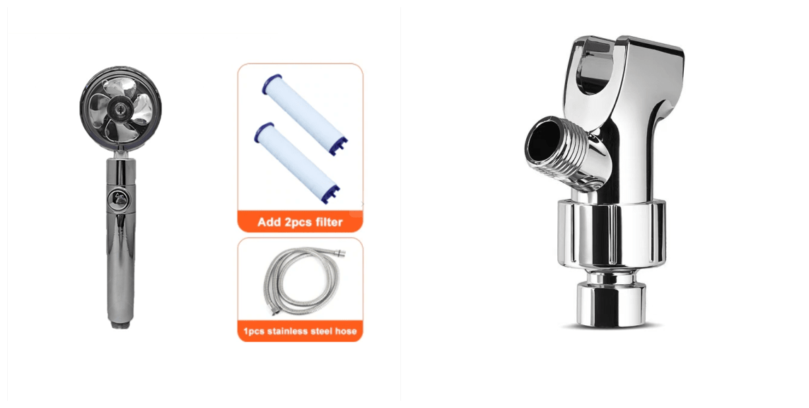 Shower Head Water Saving Flow 360 Degrees Rotating With Small Fan ABS Rain High Pressure Spray Nozzle Bathroom Accessories view 54