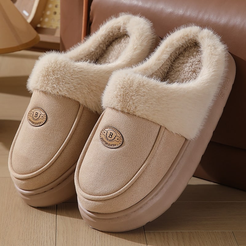 Winter Plush Slippers For Men Casual All-match Warm Suede House Shoes Indoor Non-slip Floor Bedroom Slipper view 6