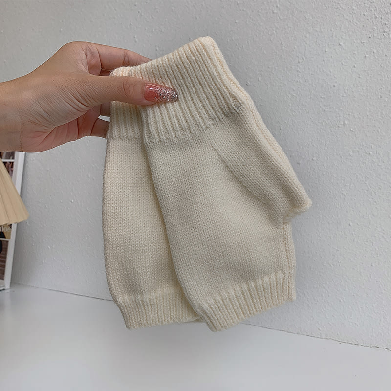 Women's Warm Knitting Wool Half Finger Gloves view 4
