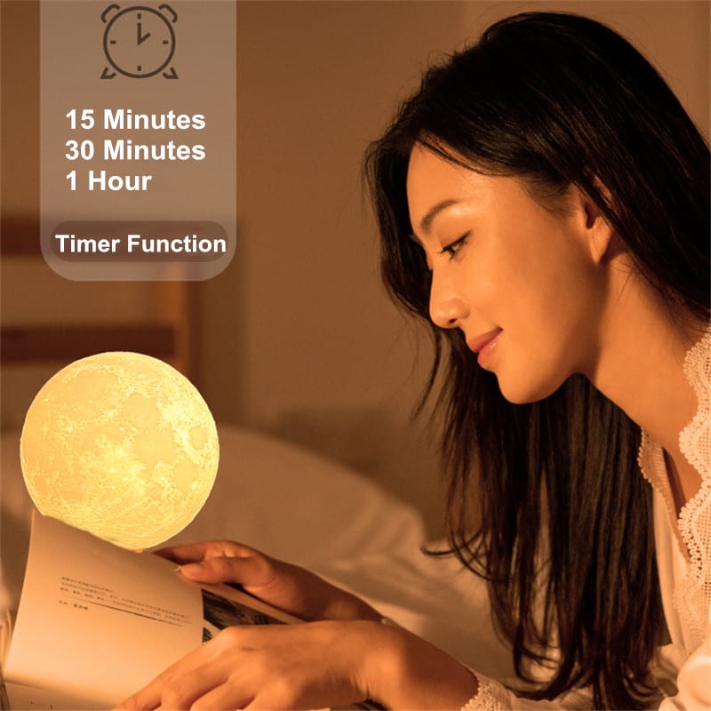Creative 3D Magnetic Floating Levitating Moon Lamp Touch Control 3 Color Moon Light Lunar Night Light For Home Office Room Decor view 13