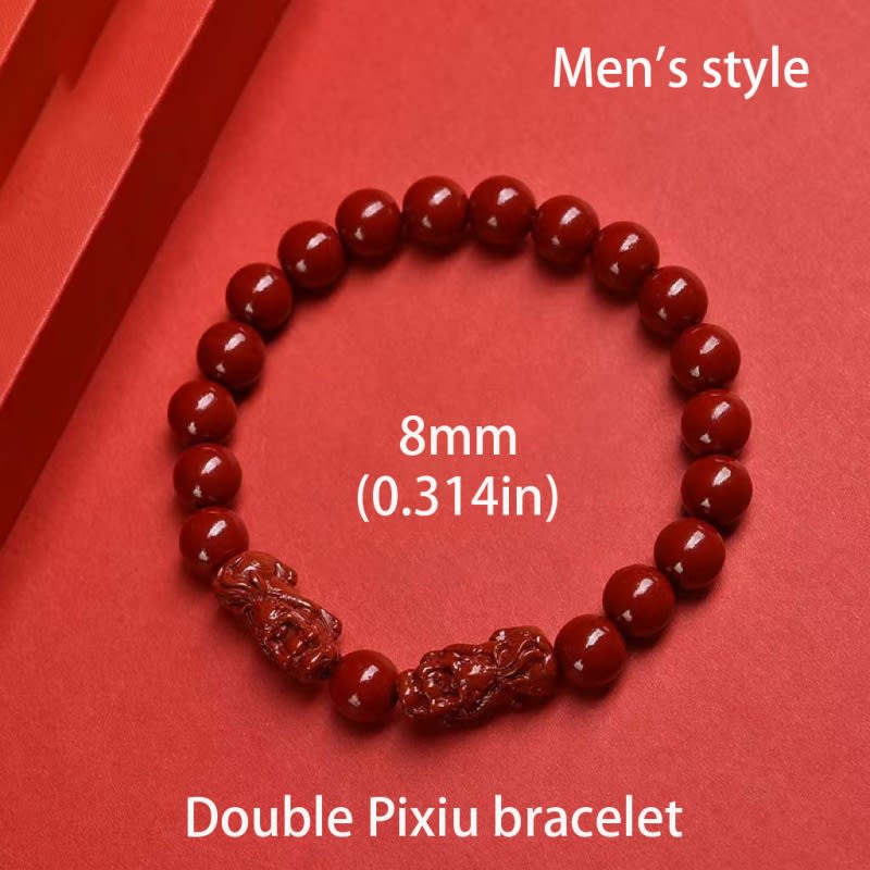 Cinnabar Double Pixiu Bracelet view 2