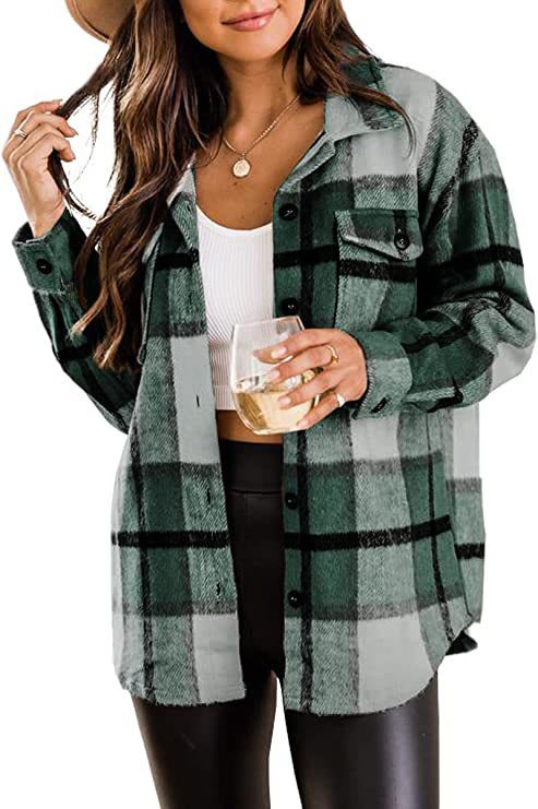Flannel Jacket Casual Check Button Down view 4