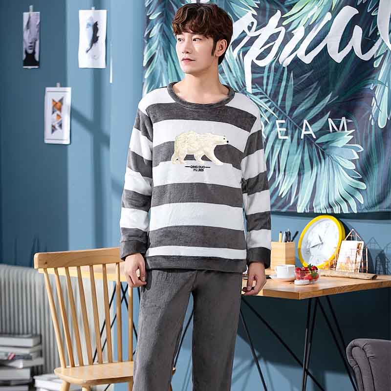 Long Sleeve Padded Flannel Pajama Suit view 5