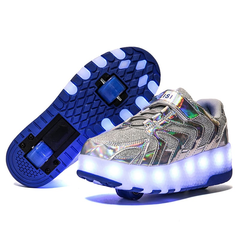 Two-Wheeled Heelys, Roller Shoes, USB Cable Charging Children's Luminous Shoes view 3