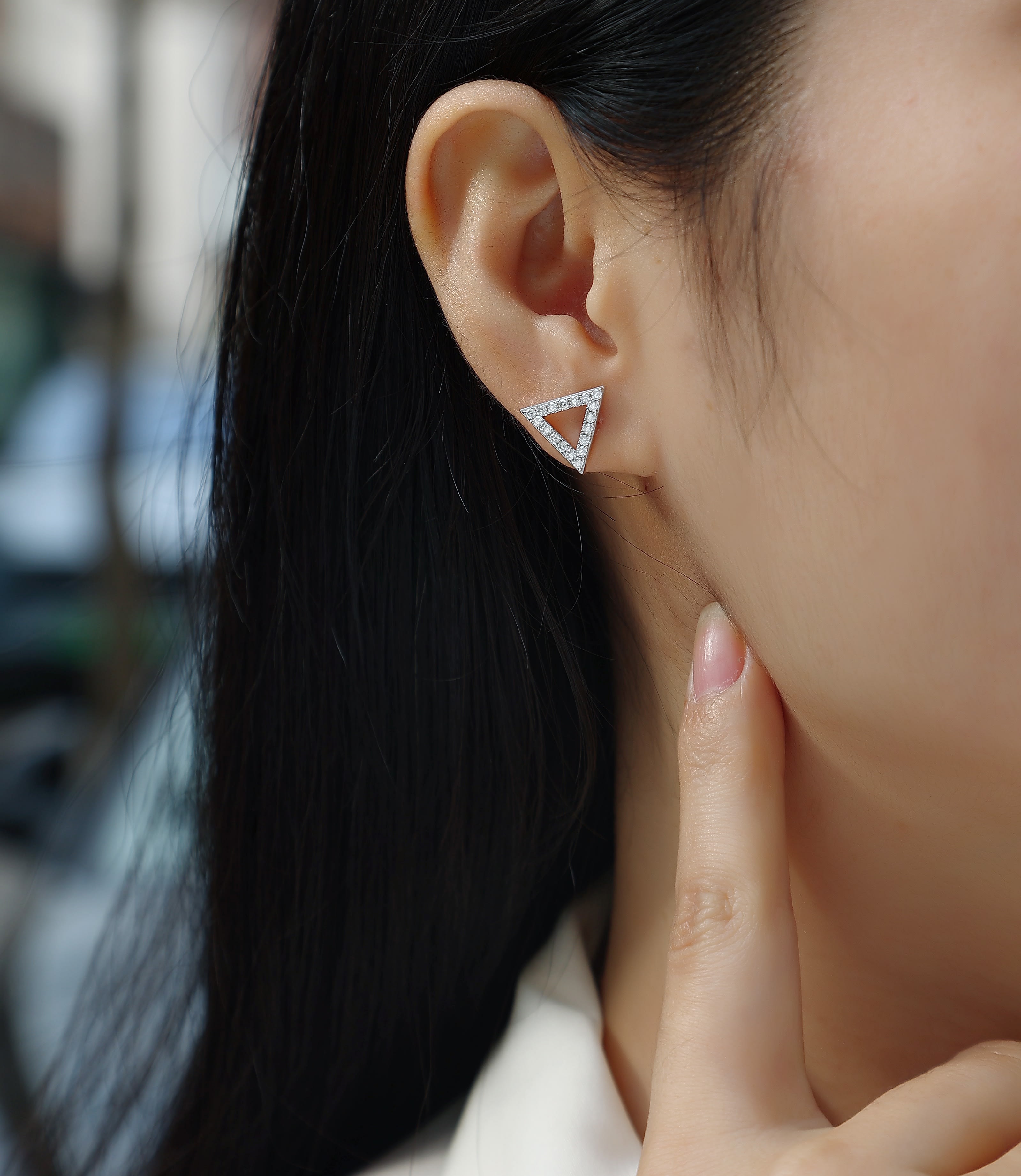 1Unique - Set With Moissanite S925 Sterling Silver And Platinum-plated Stud Earrings, Fashionable, Trendy And Affordable Jewelry Prohibit Tk Sales view 5