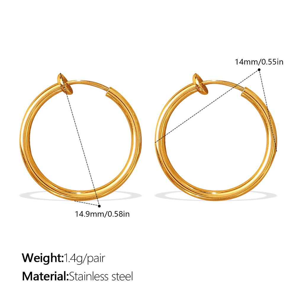 Retro Minimalist Geometric Round Earrings, Versatile And Unique Smooth Round Ear Cuffs view 7