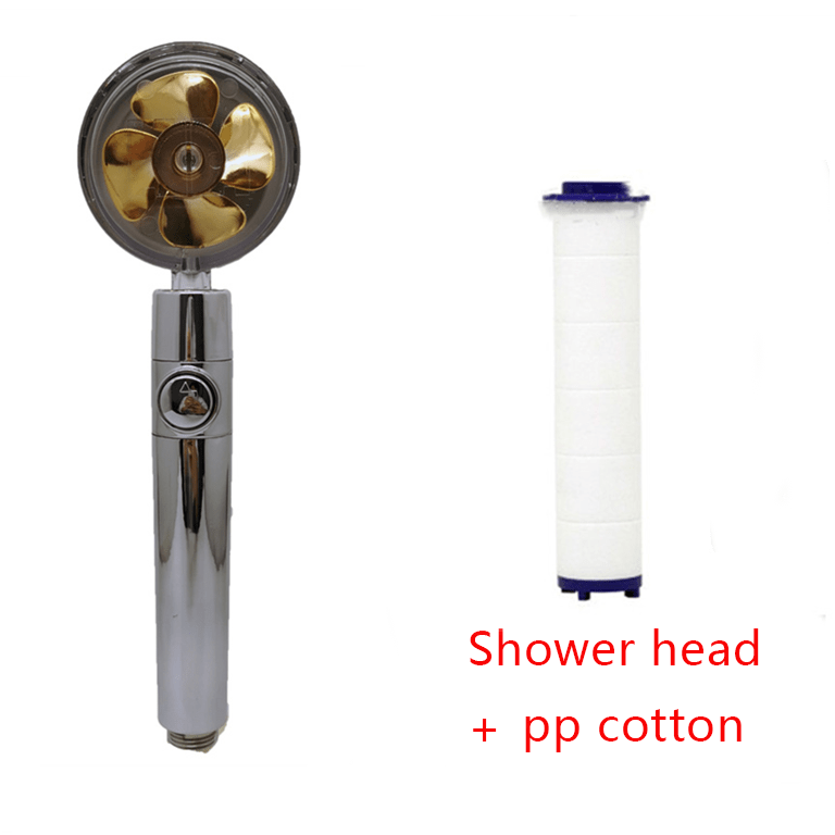 Shower Head Water Saving Flow 360 Degrees Rotating With Small Fan ABS Rain High Pressure Spray Nozzle Bathroom Accessories view 82