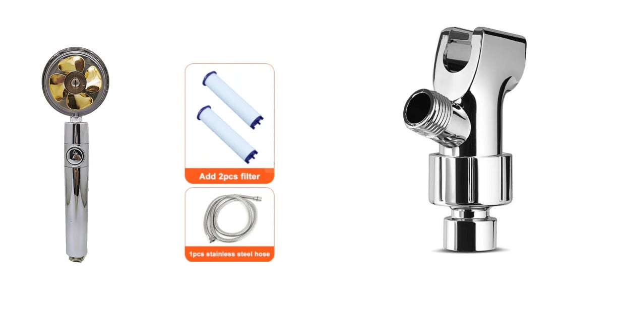 Shower Head Water Saving Flow 360 Degrees Rotating With Small Fan ABS Rain High Pressure Spray Nozzle Bathroom Accessories view 22