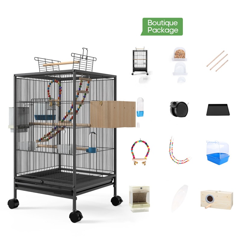 Parrot Xuanfeng Bird Cage With Feeder Toy Grass Nest Breeding Box view 2