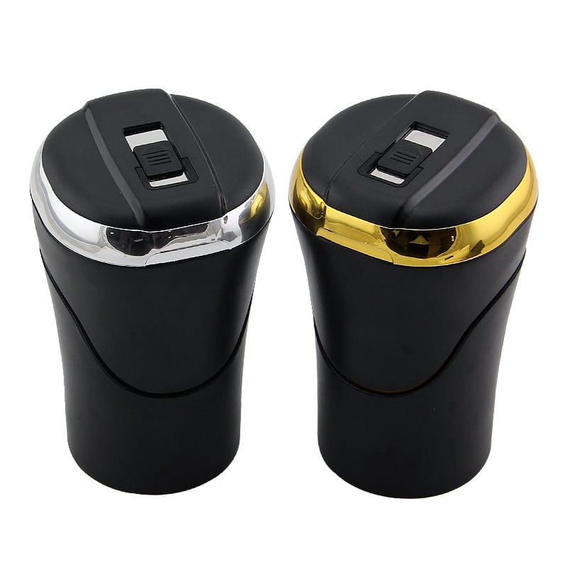 Push-pull Lighter Accessories Smokeless Detachable USB Rechargable Car Ashtray Home Portable Smell Proof With Lid LED Blue Light view 2