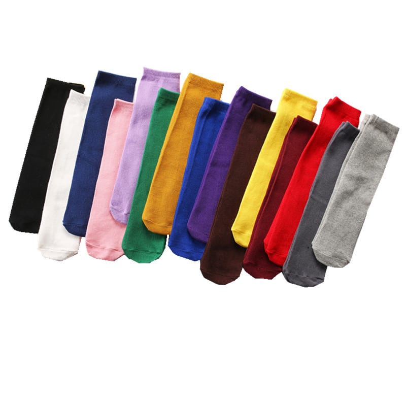 Straight Heelless Children's Pile Of Socks Solid Color view 4