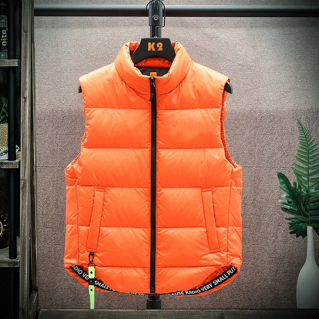 Men's Winter Down Vest Fashion All-match Stand-collar Sleeveless Jacket Solid Thickened Tank Outerwear Clothing view 7