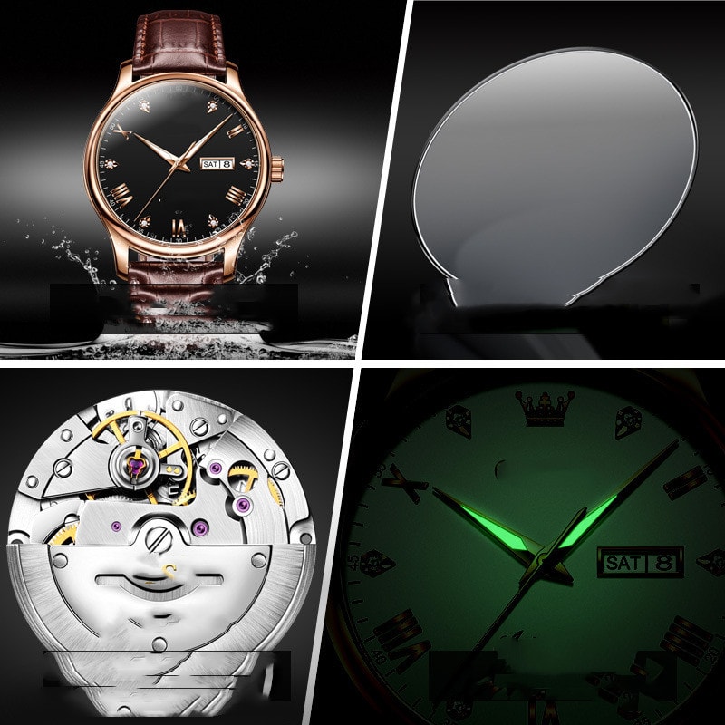 Men's And Women's Fashion Casual Diamond-set Waterproof Mechanical Watch view 5