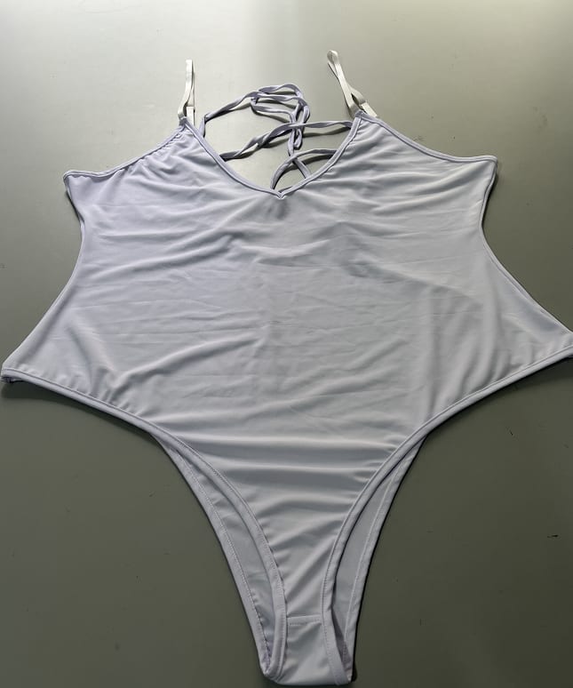 Summer Bikini Backless String Large Size Sexy Solid Color Triangle One-piece Swimsuit Womens Clothing view 16