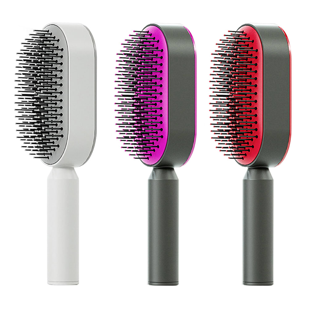 Self Cleaning Hair Brush For Women One-key Cleaning Hair Loss Airbag Massage Scalp Comb Anti-Static Hairbrush view 15