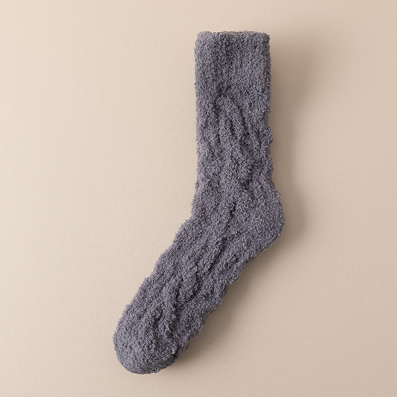 Winter Warm Fuzzy Coral Fleece Socks Women Men Velvet Thickened Home Sleepping Floor Socks view 3