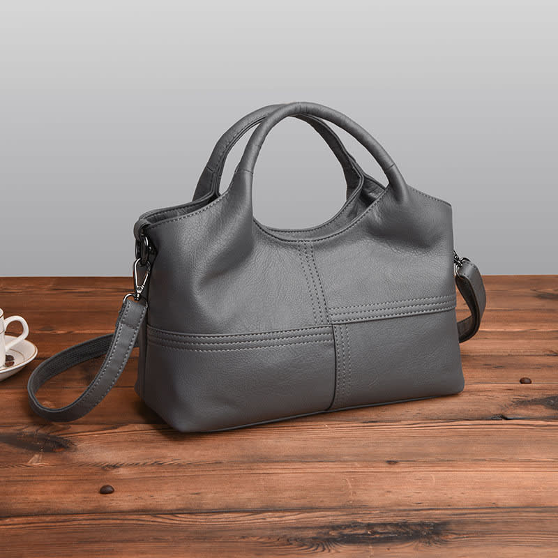 Lightweight Splicing Soft Leather Large Capacity Fashionable Mother Bag view 10
