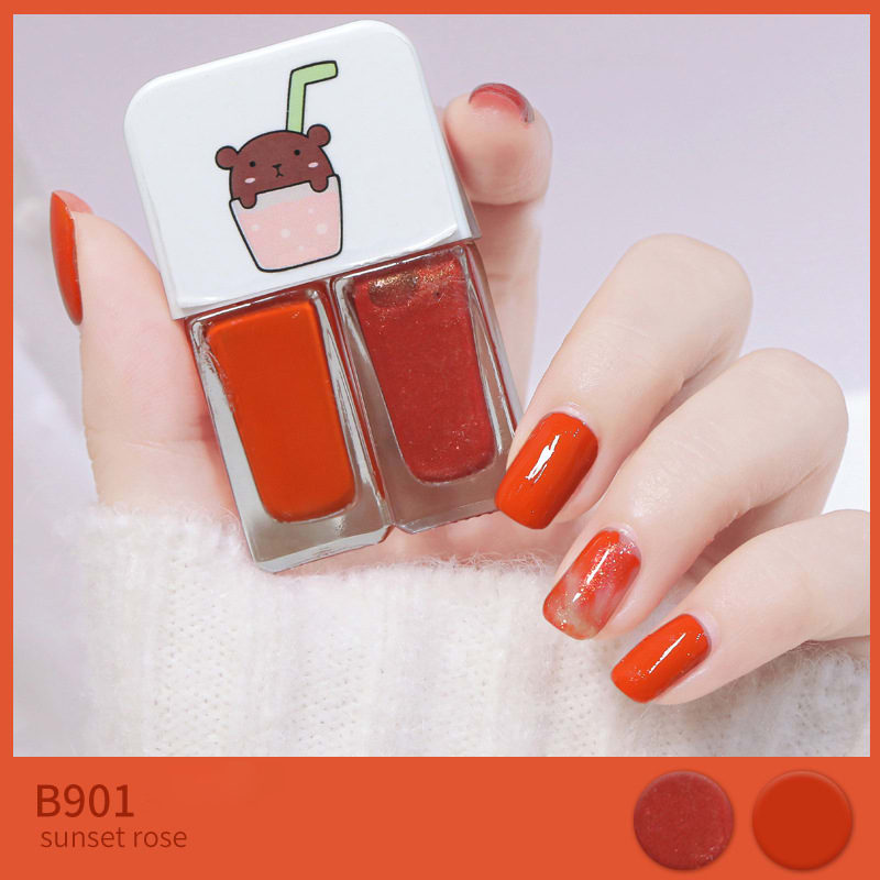Two-tone Nail Polish New Autumn And Winter Free Baking Explosion Type Water-based Twin Set view 7