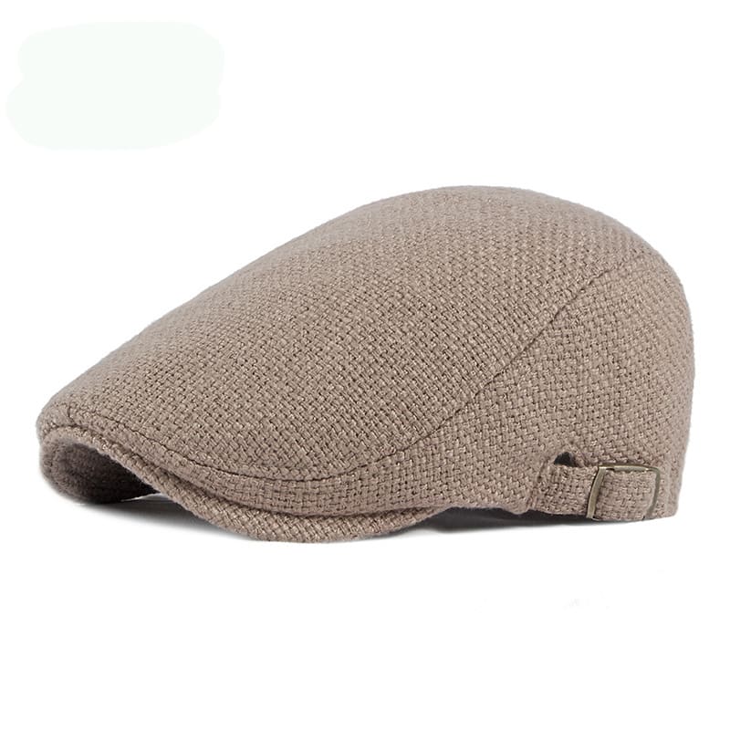 Breathable Cotton And Linen Beret Male British Retro view 3