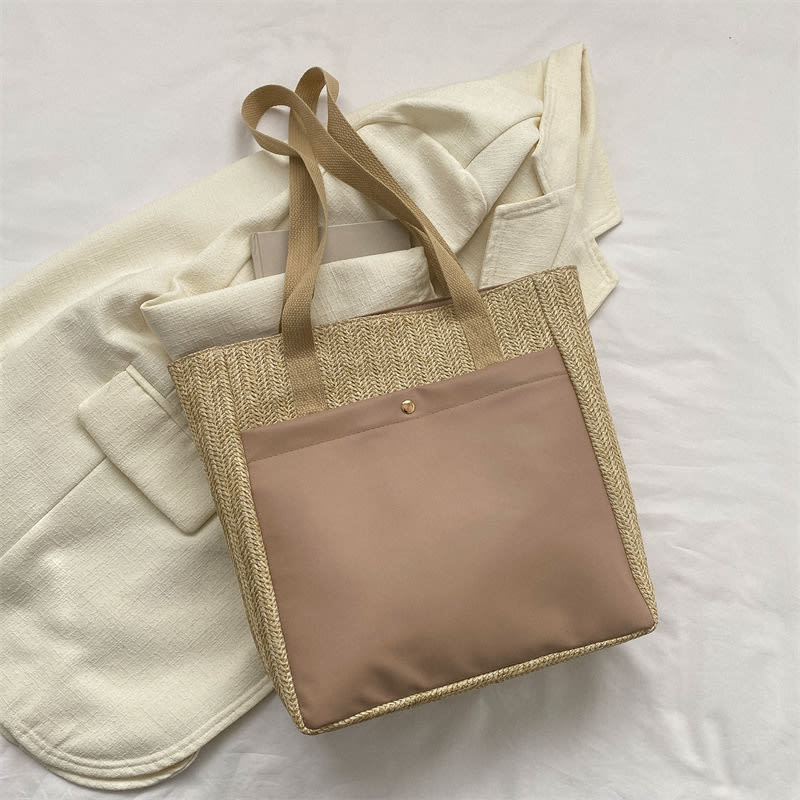 New Simple Casual One Shoulder Retro Large Capacity Tote Commuter Bag view 12