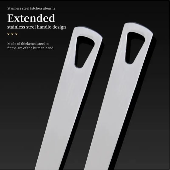 Cooking Utensil Set Premium 5 Piece Kitchen Utensil Set - Stainless Steel Handle And Nylon Faucet, Non-Stick, Heat Resistant, For Home, Kitchen Gift view 9