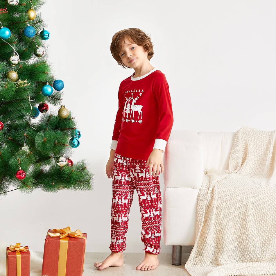 Printed Parent Child Home Service Set Pajamas view 3