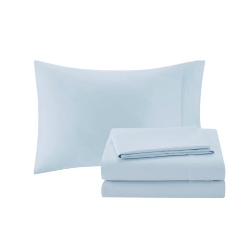 12 Piece Comforter Set With Cotton Bed Sheets Blue Brown Full view 8