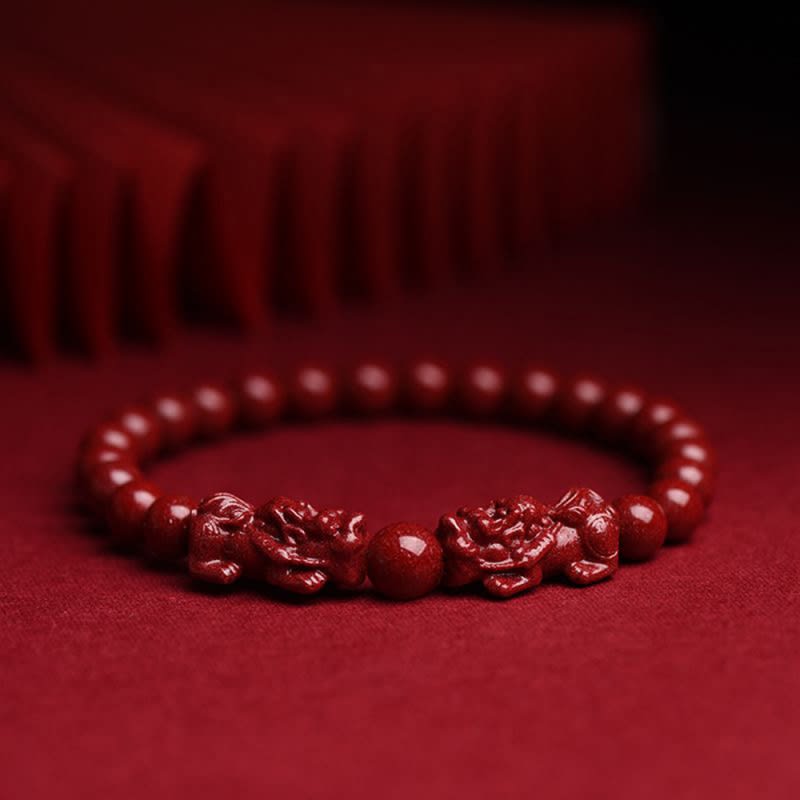 Cinnabar Double Pixiu Bracelet view 12
