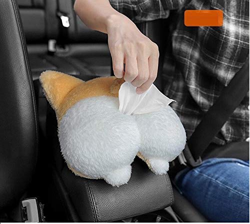 Tissue Box Cover Soft Adorable Corgi Butt Shaped Creative Storage Bag Hanging Pouch Tissue Box Wrapper For Car Home view 8