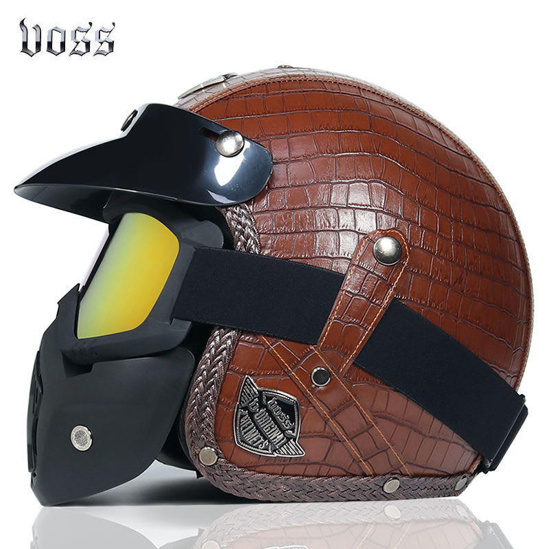 Retro Motorcycle Helmet Male Motorcycle view 8