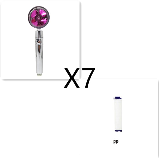 Shower Head Water Saving Flow 360 Degrees Rotating With Small Fan ABS Rain High Pressure Spray Nozzle Bathroom Accessories view 24