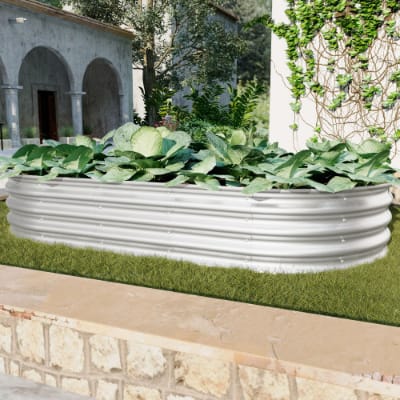2Pcs 6x3x1ft Raised Garden Bed Kit, Galvanized Planter Raised Garden Beds For Outdoor For Vegetables,Flowers &Herbs, Heavy Duty, Rust-Resistant, Easy Assembly view 7