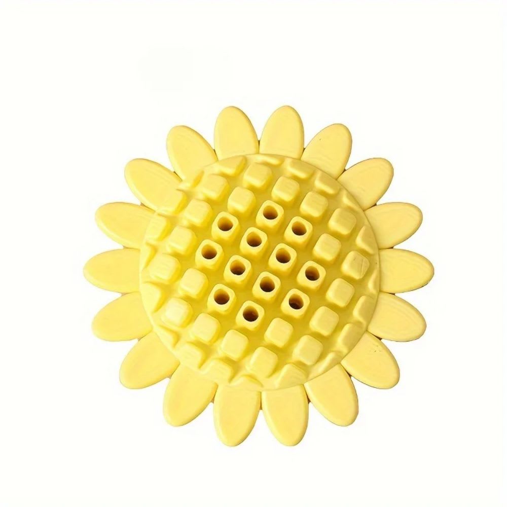 Rubber Sunflower Dog Toys Chewy Durable Fun Perfect For Teething And Playing In Puppies Dog Accessories Pet Products view 5