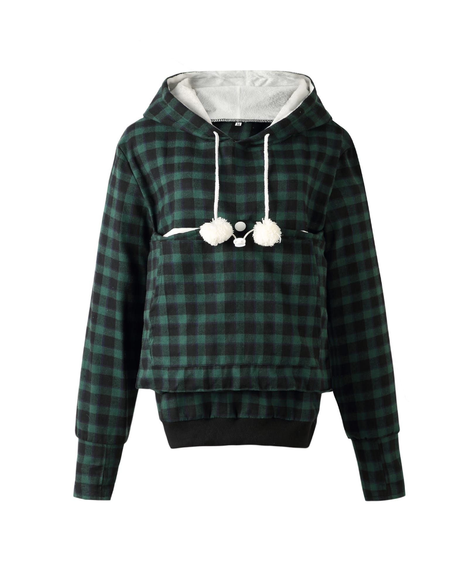 Women's Alien Cat Dogs And Cats Kangaroo Size Pocket Long Sleeve Plaid Sweater view 16
