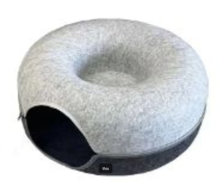 Four Seasons Available Cat Nest Round Woolen Felt Pet Dual-use Cat Nest Tunnel Interactive Training Toy Grey Felt Cat Nest view 12