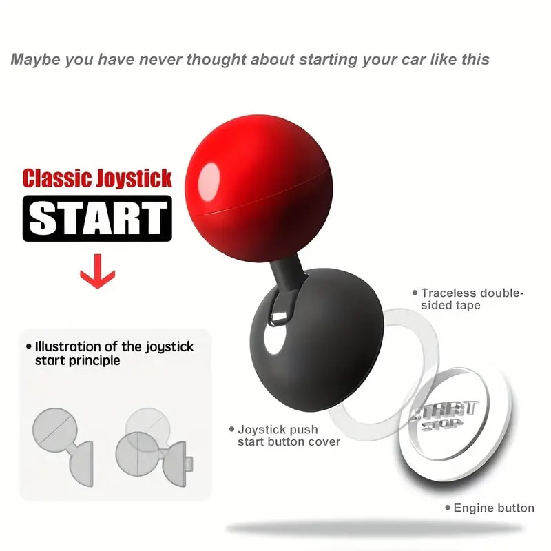 Push Start Button Cover, Joystick Car Engine Start Stop Button Cover Protector, Funny Car Ignition Button Cover Decorations Cool Car Accessories Interior Decor One-Touch Start Button Starter Cover view 8