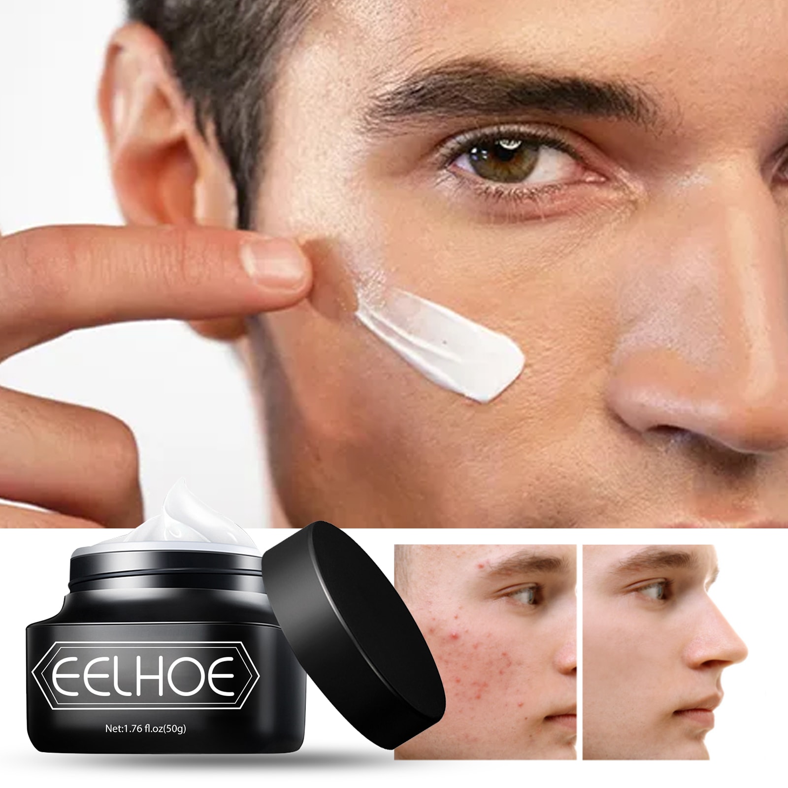 EELHOE Men's Vegetarian Cream Non-greasy Concealer To Cover Acne Marks To Brighten The Complexion Of The Invisible Pores Of The Lazy Cream view 2