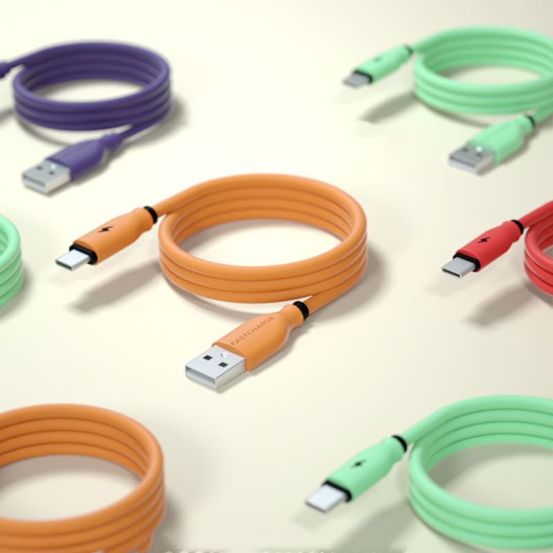 Compatible with Apple , Type-C Liquid Soft Rubber Data Cable For Android Apple Huawei Mobile Phone Charging Cable view 5