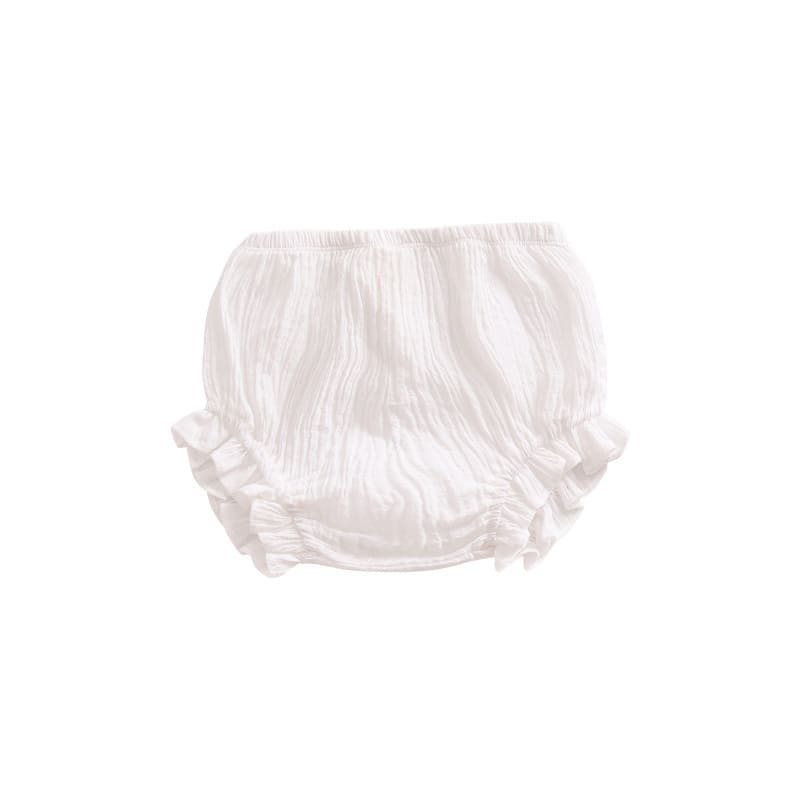 Infant Solid Color Cotton Linen Lace Triangle Casual Shorts view 9