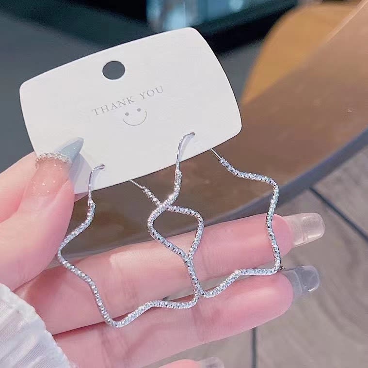 1 Pair 999 Sterling Silver Geometric Hoop Earrings, Minimalist Style, Perfect For Daily Wear And Valentine's Gift view 10