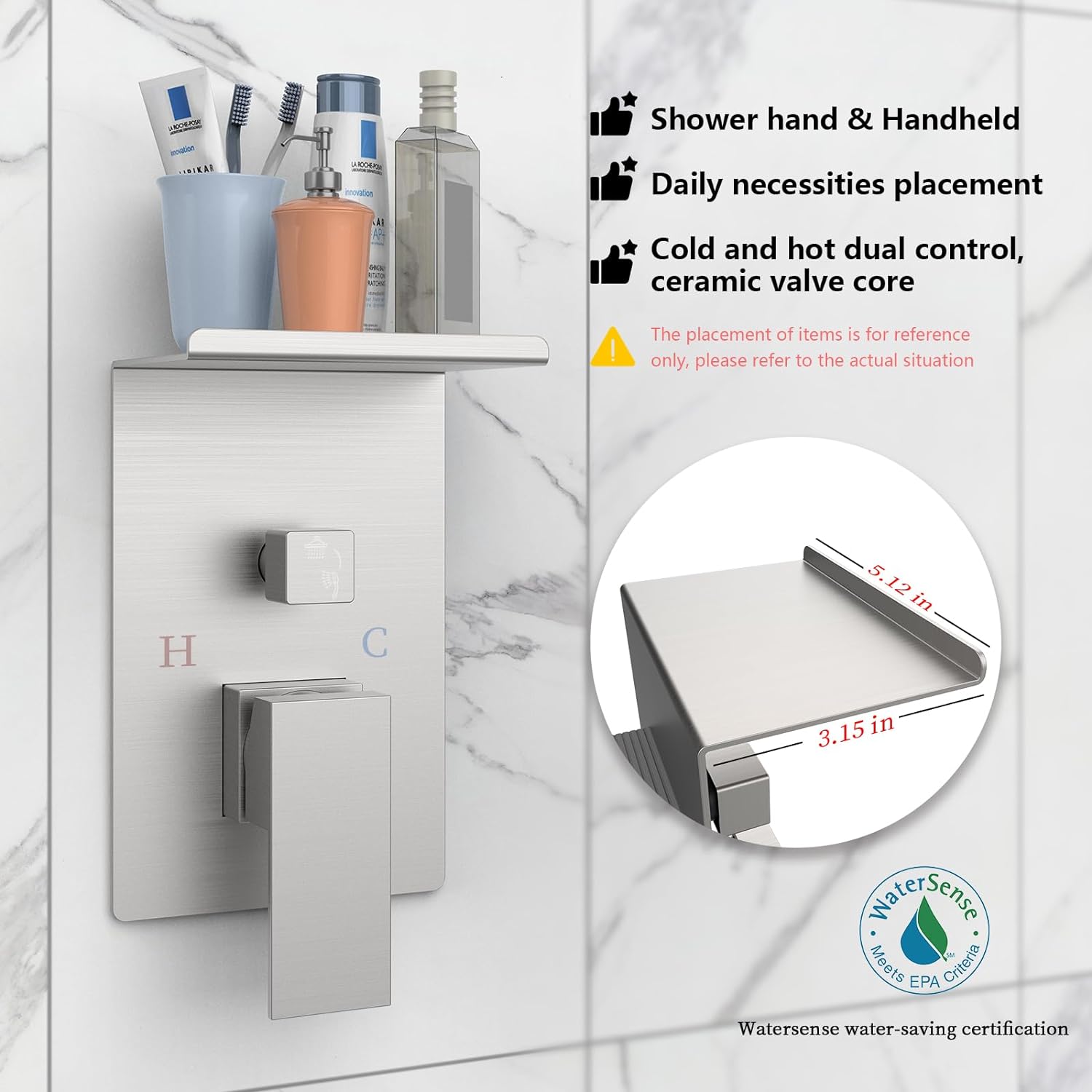 Rainwater Shower System With Storage Rack, Unable To Ship On Weekends view 3