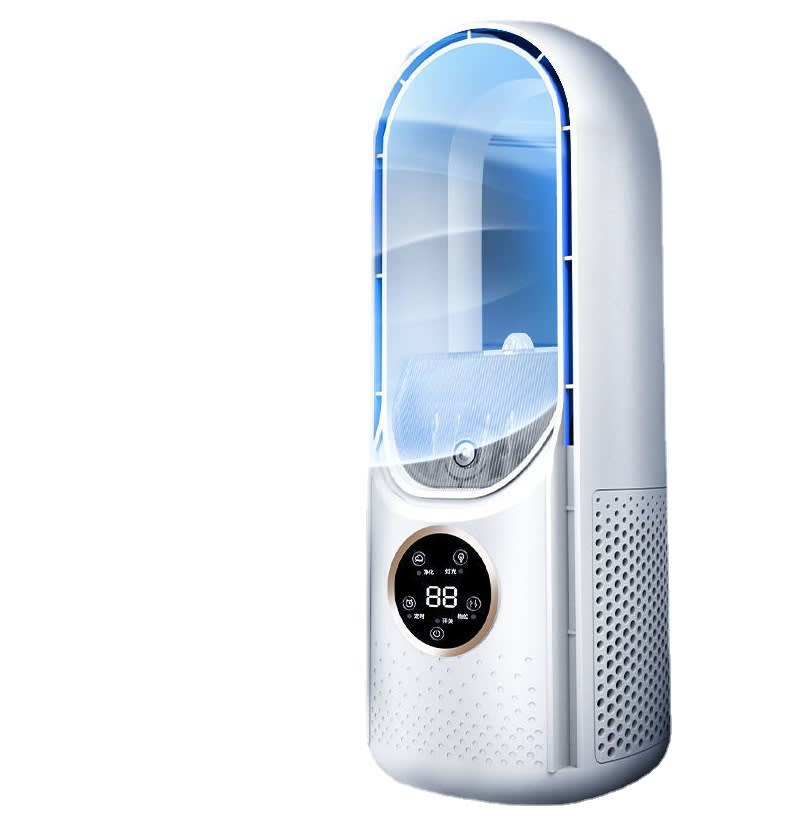 Portable USB Air Cooler Leafless Electric Fan Silent Timer Air Conditioner Cooling Fan Humidifier Conditioning Fan view 10