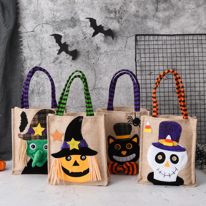 Halloween Candy Tote Bag For Kids Funny Creative Witch Skull Pumpkin Gift Handbag Small Jewelry Props Shopping Bags view 2