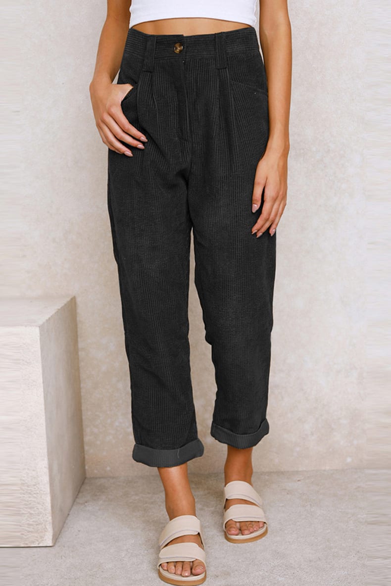 Baggy Corduroy Straight Pants Oversized Spodnie Elegant Trousers New Broek Women Causal Spring Fall High Wasit Pantalones view 2