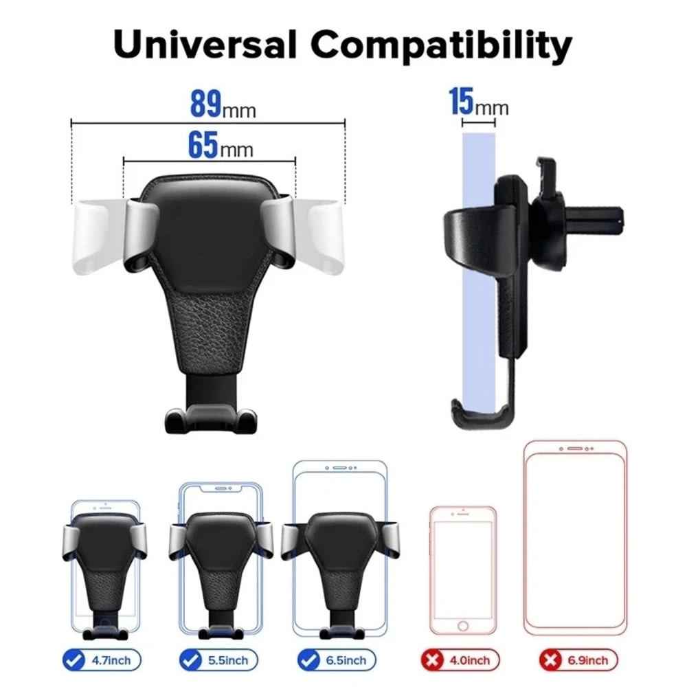 Universal Gravity Phone Holder Car Air Vent Mount Metal Mobile Stand GPS Support For Smartphone Air Vent Stand Cradle For Mobile Cell Phone view 2