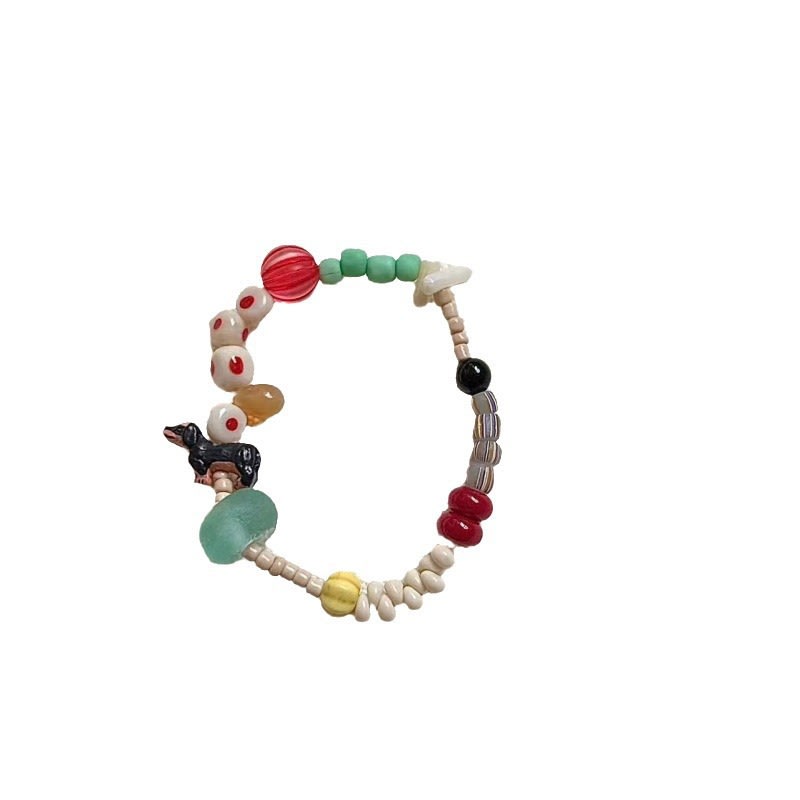 Colorful Dopamine Bead Cute Sausage Dog Bracelet With Niche Appeal view 3