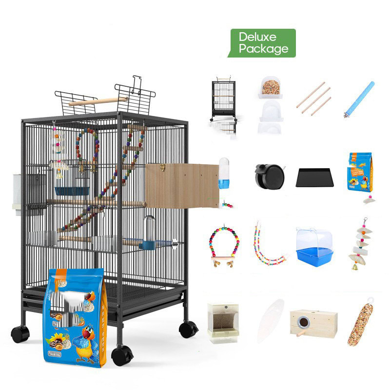 Parrot Xuanfeng Bird Cage With Feeder Toy Grass Nest Breeding Box view 3