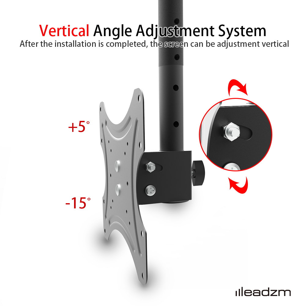 TV Ceiling Bracket, Length Adjustable 360 Degree Rotation, Up And Down 5-15 Degrees, Load Capacity 25kg view 10